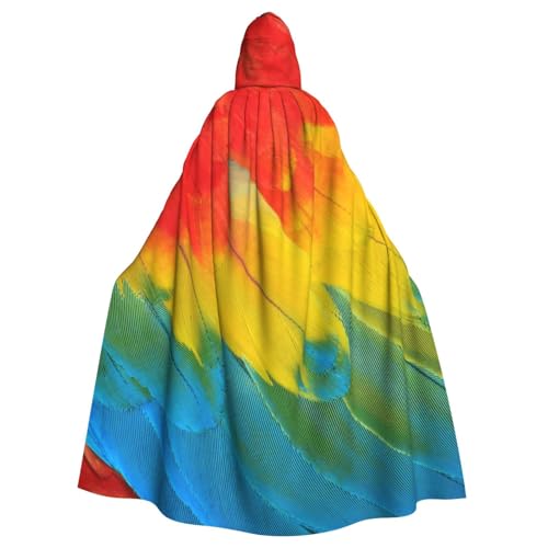 WYYDPPLK Lustiger fantastischer Papageienfeder-Umhang mit Kapuze für Erwachsene – Unisex, Halloween, Weihnachten, Cosplay-Umhang von WYYDPPLK