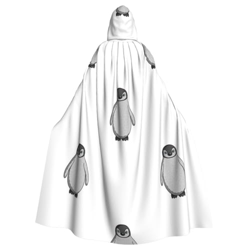 WYYDPPLK Lustiger grauer Pinguin-Umhang mit Kapuze für Erwachsene, Unisex, Halloween, Weihnachten, Cosplay von WYYDPPLK