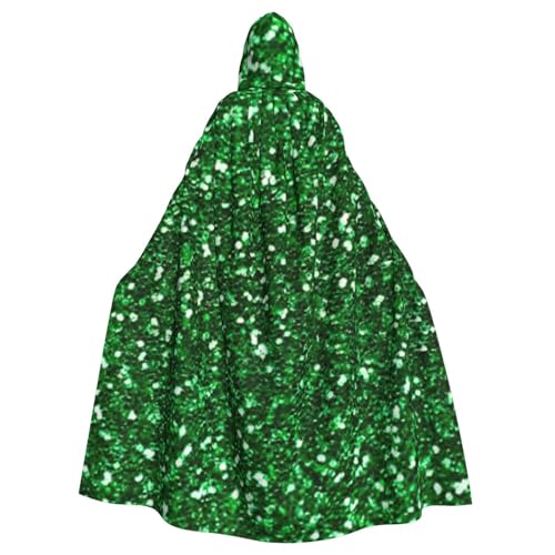 WYYDPPLK Lustiger grüner Pailletten-Umhang mit funkelndem Druck für Erwachsene – Unisex, Halloween, Weihnachten, Cosplay-Umhang von WYYDPPLK