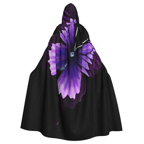 WYYDPPLK Lustiger lila Schmetterlings-Aufdruck, Kapuzenumhang für Erwachsene, Unisex, Halloween, Weihnachten, Cosplay WYYDPPLK Lustiger lila Schmetterlings-Aufdruck, Kapuzenumhang für Erwachsene, Unisex, Halloween, Weihnachten, Cosplay von WYYDPPLK