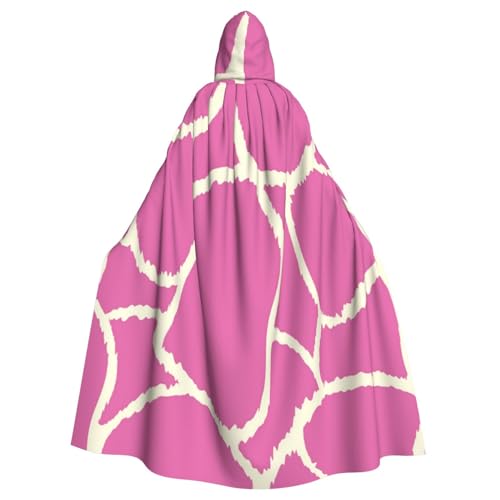 WYYDPPLK Lustiger rosa Giraffen-Textur-Aufdruck, Kapuzenumhang für Erwachsene, Unisex, Halloween, Weihnachten, Cosplay von WYYDPPLK
