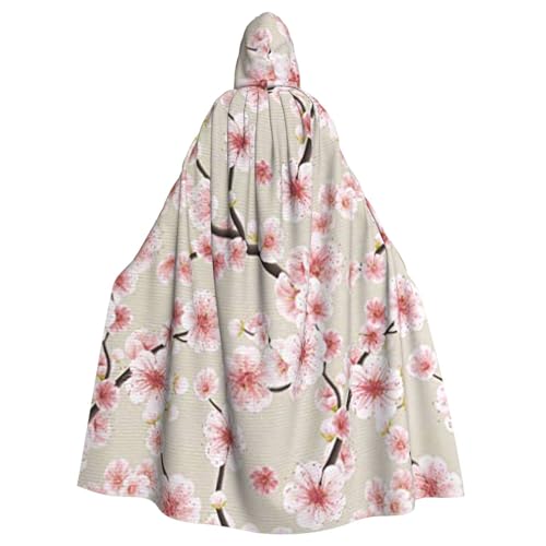 WYYDPPLK Lustiger rosa Kirschblüten-Umhang mit Kapuze für Erwachsene – Unisex, Halloween, Weihnachten, Cosplay von WYYDPPLK