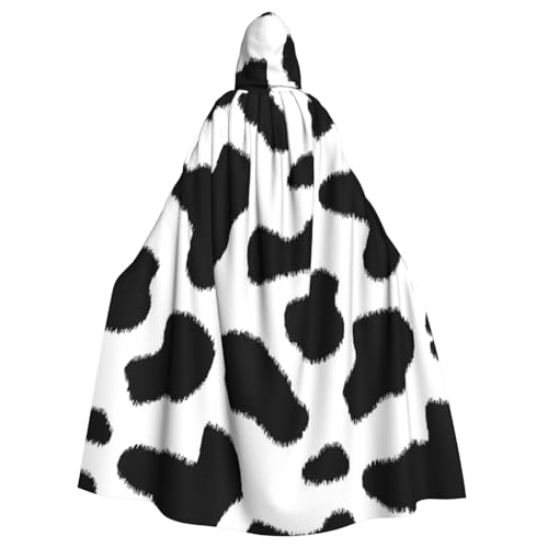 WYYDPPLK Lustiger schwarz-weißer Kapuzenumhang mit Leopardenmuster für Erwachsene – Unisex, Halloween, Weihnachten, Cosplay, Umhang von WYYDPPLK