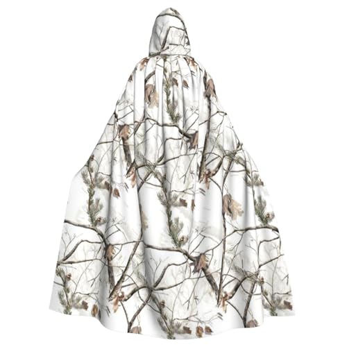 WYYDPPLK Lustiger weißer Baum-Camouflage-Umhang mit Kapuze für Erwachsene, Unisex, Halloween, Weihnachten, Cosplay von WYYDPPLK