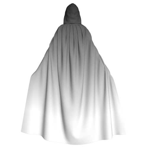 WYYDPPLK Lustiger weißer bis schwarzer Kapuzenumhang für Erwachsene – Unisex, Halloween, Weihnachten, Cosplay-Umhang von WYYDPPLK