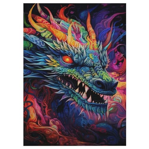 Drache Holzpuzzle 300 Teile Klassische Puzzles Erwachsene Kinder Puzzle DIY Kit Holzspielzeug Einzigartiges Geschenk 42×30cm Drache Holzpuzzle 300 Teile Klassische Puzzles Erwachsene Kinder Puzzle DIY Kit Holzspielzeug Einzigartiges Geschenk 42×30cm von WYYLLLL