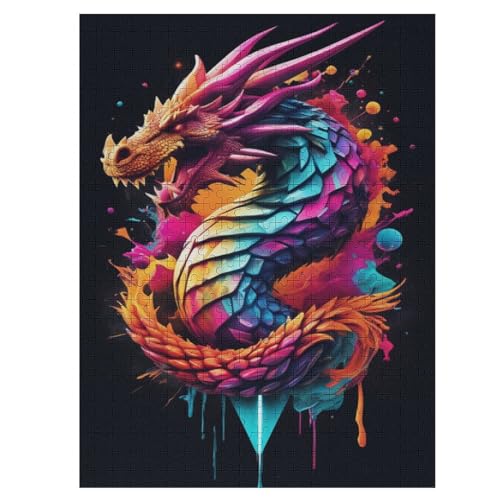 Drache Holzpuzzle 500 Teile Klassische Puzzles Erwachsene Kinder Puzzle DIY Kit Holzspielzeug Einzigartiges Geschenk 55×41cm Drache Holzpuzzle 500 Teile Klassische Puzzles Erwachsene Kinder Puzzle DIY Kit Holzspielzeug Einzigartiges Geschenk 55×41cm von WYYLLLL
