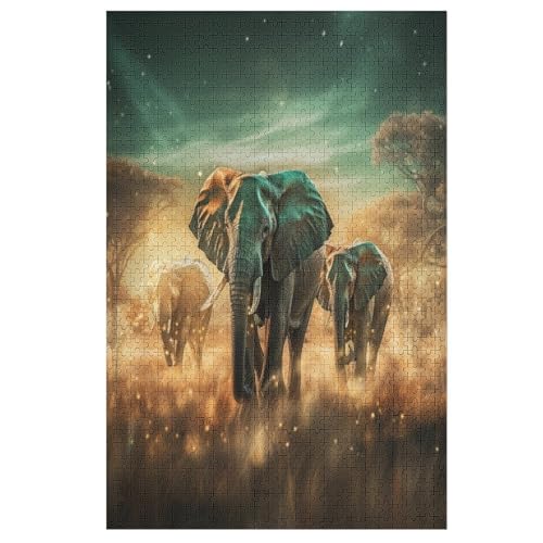 Elefants Holzpuzzle 1000 Teile Klassische Puzzles Erwachsene Kinder Puzzle DIY Kit Holzspielzeug Einzigartiges Geschenk 78×53cm Elefants Holzpuzzle 1000 Teile Klassische Puzzles Erwachsene Kinder Puzzle DIY Kit Holzspielzeug Einzigartiges Geschenk 78×53cm von WYYLLLL