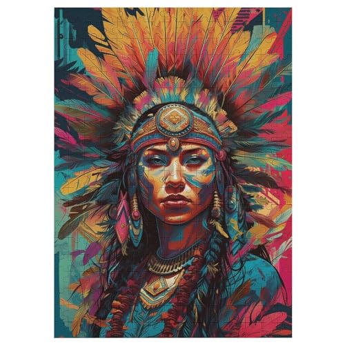 Holzpuzzle 300 Teile, Indianerin Puzzles Erwachsene Und Kinder, Am Besten Für Die Familienspielsammlung 42×30cm Holzpuzzle 300 Teile, Indianerin Puzzles Erwachsene Und Kinder, Am Besten Für Die Familienspielsammlung 42×30cm von WYYLLLL