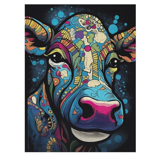Holzpuzzles 500 Teile Psychedelisch-Pattern-Cow -Puzzle Für Jungen Und Mädchen, Schwierigkeitsgrad, Lernspiele, Familienspielzeug 55×41cm Holzpuzzles 500 Teile Psychedelisch-Pattern-Cow -Puzzle Für Jungen Und Mädchen, Schwierigkeitsgrad, Lernspiele, Familienspielzeug 55×41cm von WYYLLLL