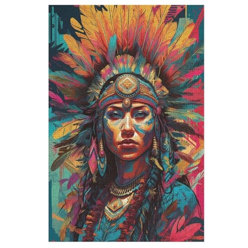 Indianerin Holzpuzzle 1000 Teile Klassische Puzzles Erwachsene Kinder Puzzle DIY Kit Holzspielzeug Einzigartiges Geschenk 78×53cm Indianerin Holzpuzzle 1000 Teile Klassische Puzzles Erwachsene Kinder Puzzle DIY Kit Holzspielzeug Einzigartiges Geschenk 78×53cm von WYYLLLL