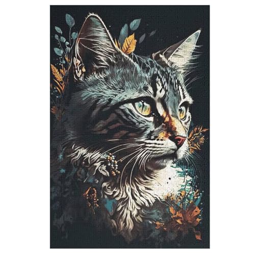 Katze 1000 Teile Premium-Puzzles Für Erwachsene Kinder- Holzpuzzles Spaß Und Lernspiele - Perfekte Puzzle-Geschenke 78×53cm Katze 1000 Teile Premium-Puzzles Für Erwachsene Kinder- Holzpuzzles Spaß Und Lernspiele - Perfekte Puzzle-Geschenke 78×53cm von WYYLLLL