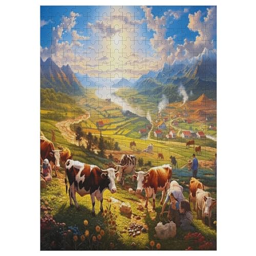Kuh Holzpuzzle 300 Teile Klassische Puzzles Erwachsene Kinder Puzzle DIY Kit Holzspielzeug Einzigartiges Geschenk 42×30cm Kuh Holzpuzzle 300 Teile Klassische Puzzles Erwachsene Kinder Puzzle DIY Kit Holzspielzeug Einzigartiges Geschenk 42×30cm von WYYLLLL