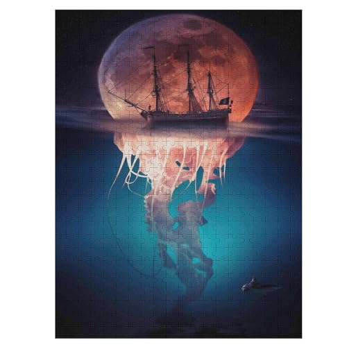 Puzzle 500 Teile Seepirat, Mondqualle Holzpuzzle Für Erwachsene Lernspiel Herausforderungsspielzeug The Puzzles Für Erwachsene Kinder 55×41cm von WYYLLLL