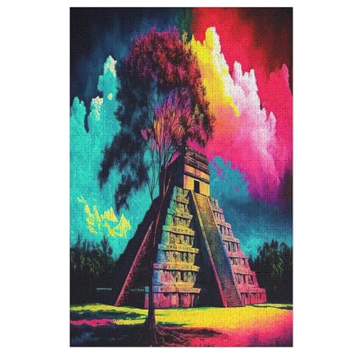 Puzzle Für Erwachsene 1000 Teiliges Chichen Itza Puzzles Für Erwachsene Holzbrettpuzzles Denksportaufgaben Für Erwachsene 78×53cm von WYYLLLL