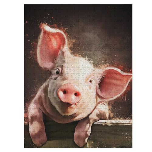 Schwein Holzpuzzle 500 Teile Klassische Puzzles Erwachsene Kinder Puzzle DIY Kit Holzspielzeug Einzigartiges Geschenk 55×41cm Schwein Holzpuzzle 500 Teile Klassische Puzzles Erwachsene Kinder Puzzle DIY Kit Holzspielzeug Einzigartiges Geschenk 55×41cm von WYYLLLL