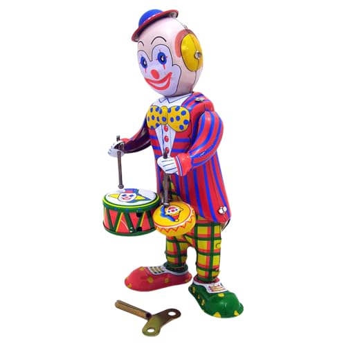 WZBHCZLJ Nostalgic Tinplate Clown Schlagzeuger Figur Spielzeug Für Kinder Und Erwachsene Einrichtung Von Modellstatue Figur Für Zuhause Dekore von WZBHCZLJ