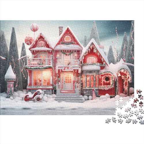 Dorf 1000 Teile Holz Winterthemen Puzzle Für Erwachsene - Hausdekoration, Intellektuelles Spiel, Stressabbau, Bildungswert, Premium & Langlebig (1000pcs (75x50cm)) von WZXYMXDP