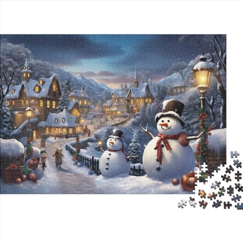 Dorf 1000 Teile Holz Winterthemen Puzzle Für Erwachsene - Hausdekoration, Intellektuelles Spiel, Stressabbau, Bildungswert, Premium & Langlebig (1000pcs (75x50cm)) von WZXYMXDP