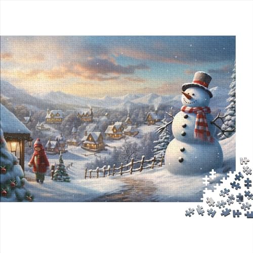 Dorf 1000 Teile Holz Winterthemen Puzzle Für Erwachsene - Hausdekoration, Intellektuelles Spiel, Stressabbau, Bildungswert, Premium & Langlebig (1000pcs (75x50cm)) von WZXYMXDP