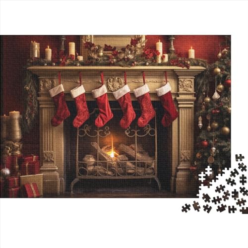 Dorf 1000 Teile Winterthemen Holzpuzzle Für Jugendliche & Erwachsene - Entspannendes Denkspiel, Hausdekoration & Herausfordernder Spaß (1000pcs (75x50cm)) von WZXYMXDP