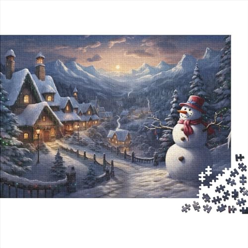 Dorf 1000 Teile Winterthemen Holzpuzzle - Gehirnspiel, Bildungswolle Freude & Entspannende Hausdekoration (Gruppenaktivität, Ab 12 Jahren) von WZXYMXDP