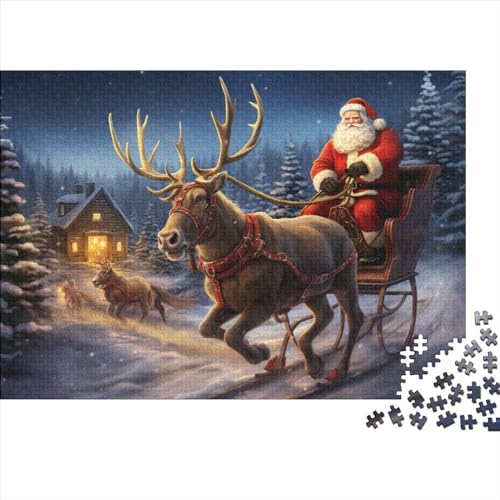 Dorf 1000 Teile Winterthemen Holzpuzzle - Gehirnspiel, Hausdekoration, Entspannung & Bildungswolle Freude (Familienpuzzle) von WZXYMXDP