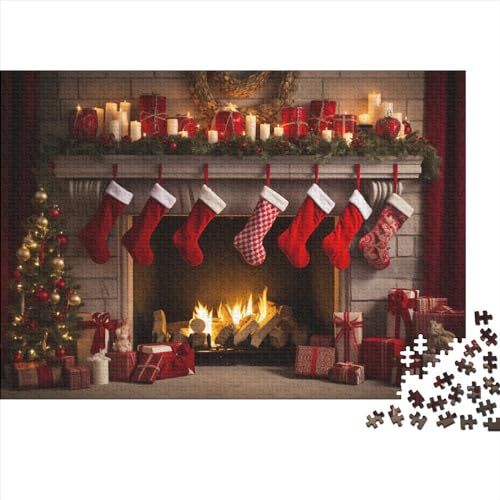 Dorf 1000 Teile Winterthemen Holzpuzzle - Gehirnspiel, Hausdekoration, Entspannung & Bildungswolle Freude (Familienpuzzle) von WZXYMXDP