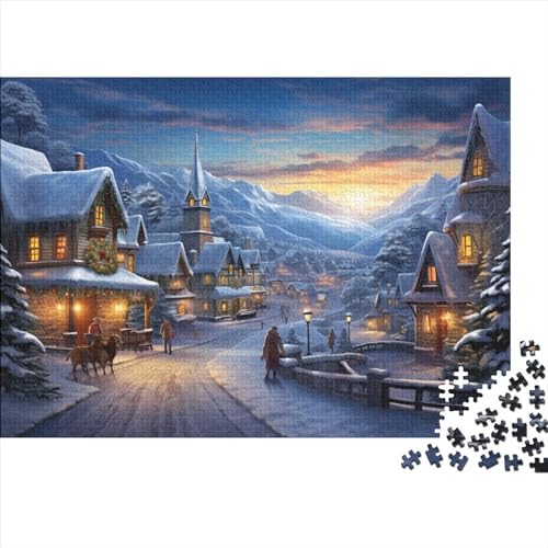 Dorf 1000 Teile Winterthemen Puzzle - Entspannender Gruppen Spaß, Hausdekoration Kunst & Denkspiel (Familienherausforderung) von WZXYMXDP