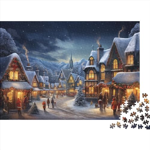 Dorf 1000 Teile Winterthemen Puzzle - Entspannender Gruppen Spaß, Hausdekoration Kunst & Denkspiel (Familienherausforderung) von WZXYMXDP