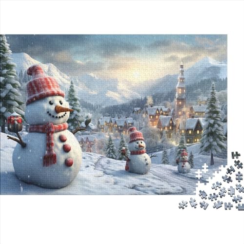 Dorf 1000 Teile Winterthemen Puzzle - Entspannendes Gehirnspiel, Bildungswolle Freude & Premium Hausdekoration (Familienverbundenheitsaktivität) von WZXYMXDP