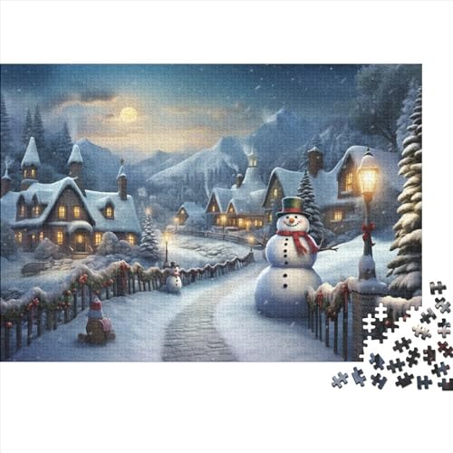 Dorf 1000 Teile Winterthemen Puzzles Für Erwachsene - Stressabbau, Intellektuelles Spiel, Bildungspiel, Hausdekoration, Premium & Langlebig (1000pcs (75x50cm)) von WZXYMXDP