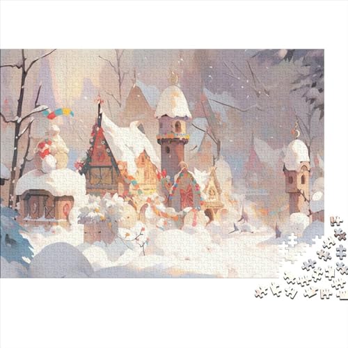 Dorf Holzpuzzle Für Erwachsene - 1000 Teile Winterthemen Hausdekoration, Intellektuelles Spiel, Stressabbau, Bildungswert, Herausforderung Dorf Holzpuzzle Für Erwachsene - 1000 Teile Winterthemen Hausdekoration, Intellektuelles Spiel, Stressabbau, Bildungswert, Herausforderung von WZXYMXDP