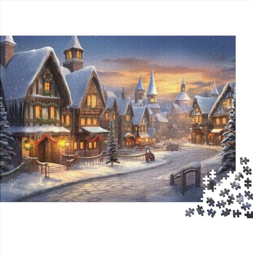 Dorf Holzpuzzle Für Erwachsene - 1000 Teile Winterthemen Hausdekoration, Intellektuelles Spiel, Stressabbau, Bildungswert, Herausforderung Dorf Holzpuzzle Für Erwachsene - 1000 Teile Winterthemen Hausdekoration, Intellektuelles Spiel, Stressabbau, Bildungswert, Herausforderung von WZXYMXDP