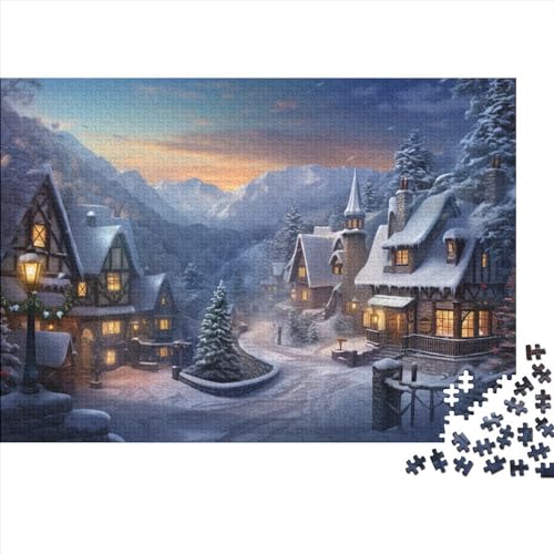 Dorf Puzzle - 1000 Teile Winterthemen Bildungswertes Denkspiel, Hausdekoration & Entspannende Qualität (Für Alle Ab 12 Jahren) von WZXYMXDP
