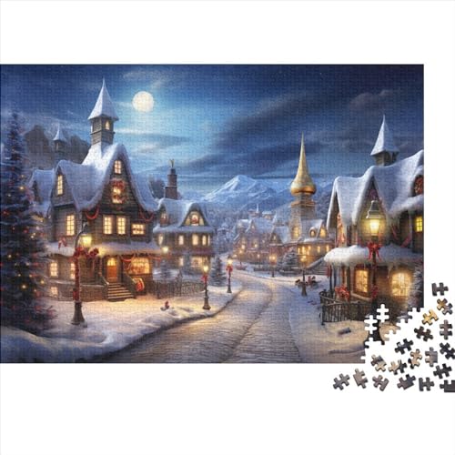 Dorf Puzzle - 1000 Teile Winterthemen Bildungswertes Denkspiel, Hausdekoration & Entspannende Qualität (Für Alle Ab 12 Jahren) von WZXYMXDP