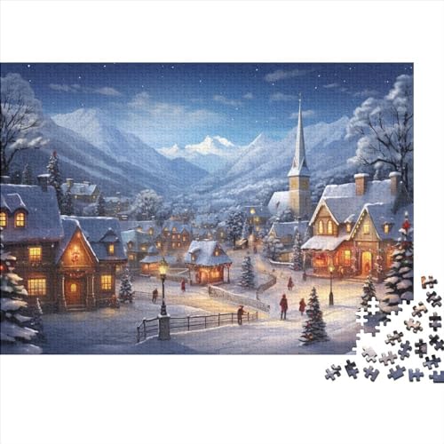 Dorf Puzzle - 1000 Teile Winterthemen Challenge: Spaß, Entspannendes Denkspiel & Hausdekoration (Jugendliche Und Erwachsene) von WZXYMXDP