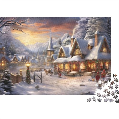 Dorf Puzzle - 1000 Teile Winterthemen Entspannendes Gehirnspiel & Premium Hausdekoration (Für Alle Ab 12 Jahren) von WZXYMXDP