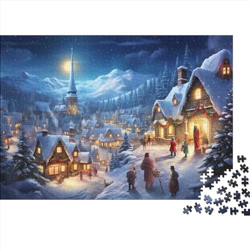 Dorf Puzzle - 1000 Teile Winterthemen Gehirnspiel, Entspannende Herausforderung & Hausdekoration Kunst (Ab 12 Jahren) von WZXYMXDP