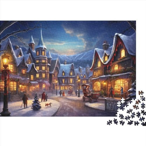 Dorf Puzzle - 1000 Teile Winterthemen Gehirnspiel, Entspannende Herausforderung & Premium Hausdekoration (Für Alle Ab 12 Jahren) von WZXYMXDP