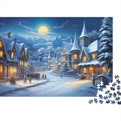 Dorf Puzzle - 1000 Teile Winterthemen Gehirnspiel, Entspannende Herausforderung & Premium Hausdekoration (Für Alle Ab 12 Jahren) von WZXYMXDP