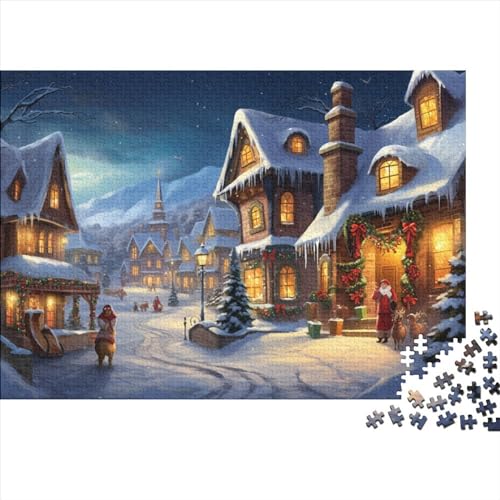 Dorf Puzzle - 1000 Teile Winterthemen Gehirnspiel, Entspannende Herausforderung & Premium Hausdekoration (Für Alle Ab 12 Jahren) von WZXYMXDP