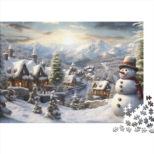 Dorf Puzzle - 1000 Teile Winterthemen Gehirnspiel, Entspannende Herausforderung & Premium Hausdekoration (Für Alle Ab 12 Jahren) von WZXYMXDP