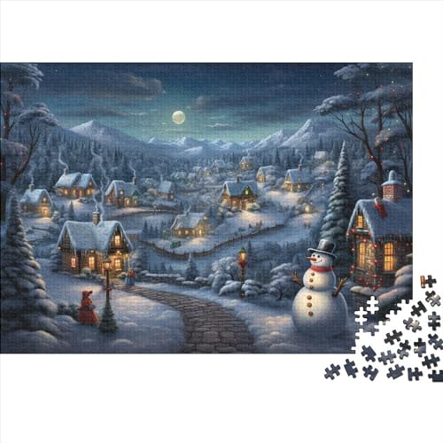 Dorf Puzzle - 1000 Teile Winterthemen Gehirnspiel, Entspannende Herausforderung & Premium Hausdekoration (Für Alle Ab 12 Jahren) von WZXYMXDP