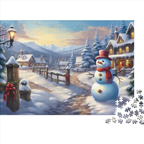Dorf Puzzle - 1000 Teile Winterthemen Hausdekoration Kunst, Bildungswertes Denkspiel & Herausforderung (1000pcs (75x50cm)) von WZXYMXDP