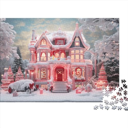 Dorf Puzzles Für Erwachsene - 1000 Teile Winterthemen Bildungspiel, Hausdekoration, Intellektuelles Spiel, Stressabbau, Herausforderung (1000pcs (75x50cm)) von WZXYMXDP