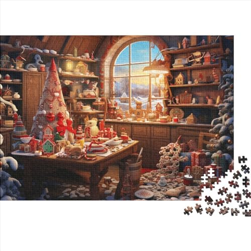 Dorf Puzzles Für Erwachsene - 1000 Teile Winterthemen Hausdekoration, Stressabbau, Intellektuelles Spiel, Bildungspiel, Herausforderung (1000pcs (75x50cm)) von WZXYMXDP