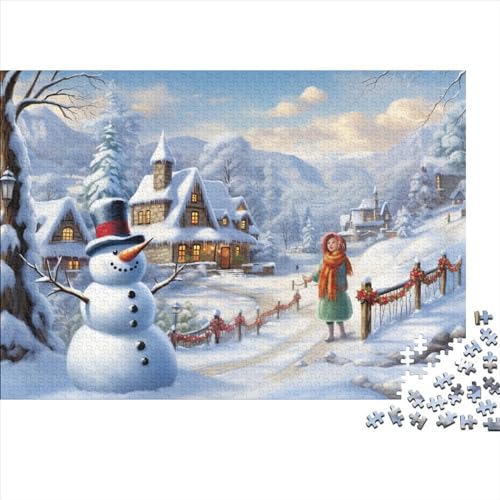 Dorf Puzzles Für Erwachsene - 1000 Teile Winterthemen Intellektuelles Spiel, Bildungspiel, Hausdekoration, Stressabbau, Herausforderung (1000pcs (75x50cm)) von WZXYMXDP