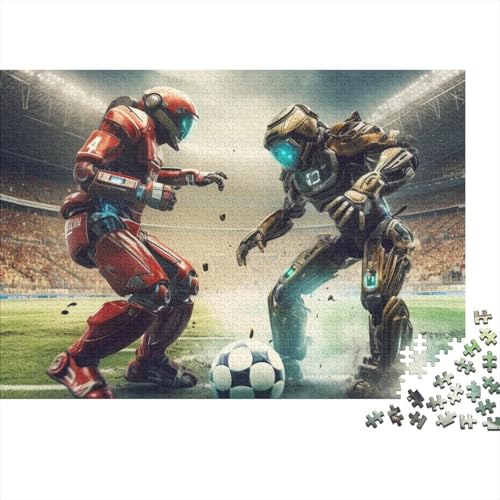 Fußball 1000 Teile Holz Sport Puzzle Für Erwachsene - Hausdekoration, Intellektuelles Spiel, Stressabbau, Bildungswert, Premium & Langlebig (1000pcs (75x50cm)) von WZXYMXDP