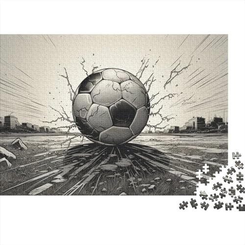 Fußball 300 Teile Sport Puzzle Für Erwachsene - Entspannende Herausforderung, Bildungswertes Denkspiel, Hausdekoration (300pcs (40x28cm)) von WZXYMXDP